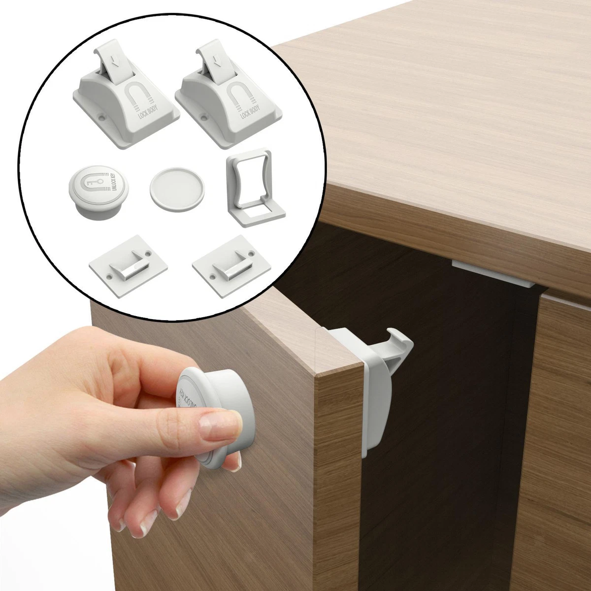 Baby Proofing Cabinet Locks No Screws or Drilling Child Safety