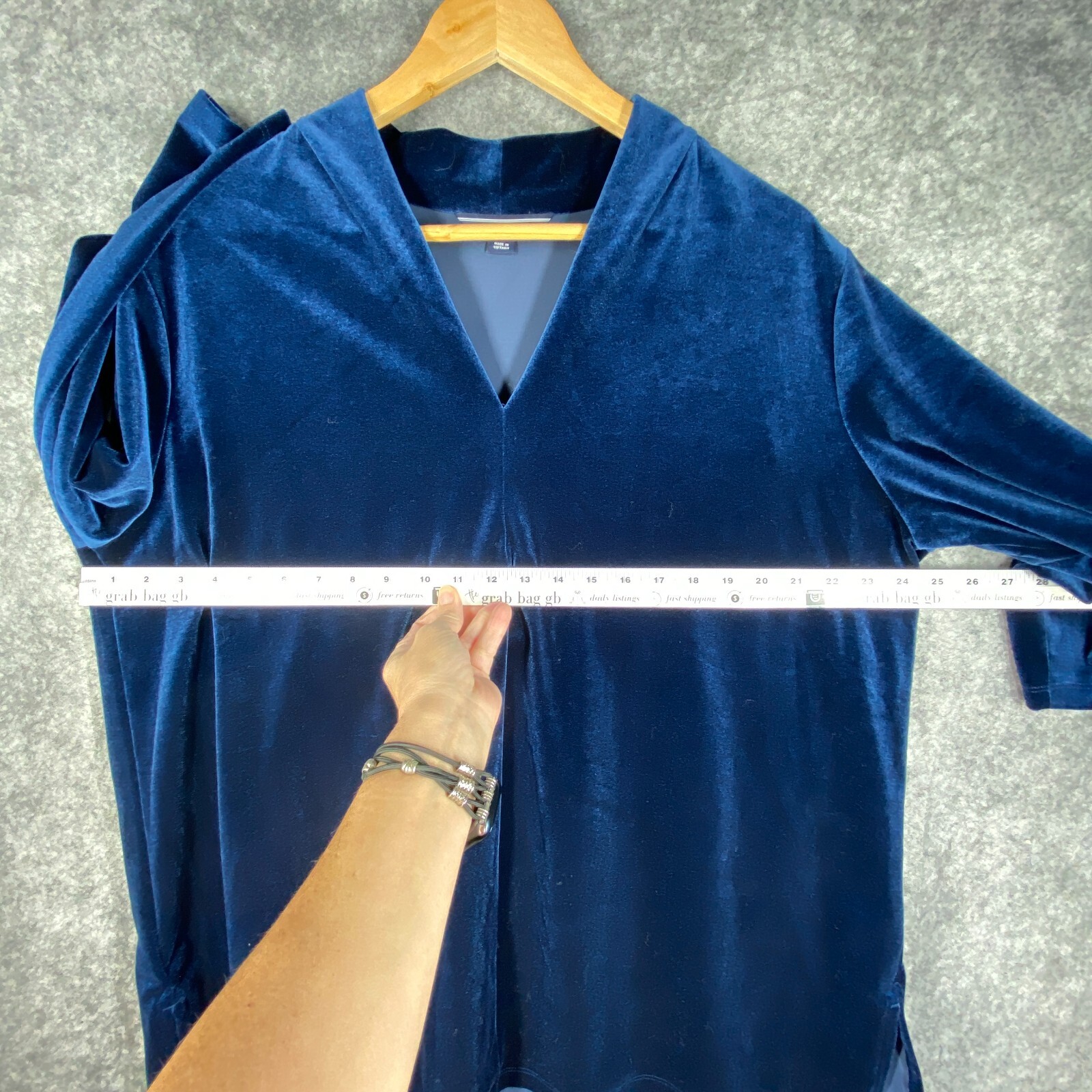Lands End Shirt Womens 1X 16W 18W Blue Velvet Velour Shimmer Soft Stretch Tunic eBay
