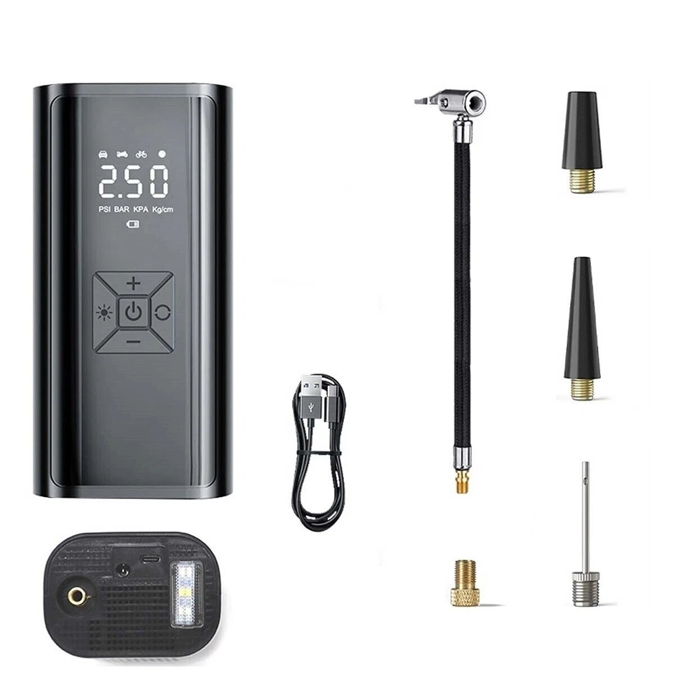 Cordless Car Tyre Inflator Digital USB Rechargeable Tire Air Compressor Pump UK - Image 3 of 4