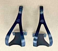 Vintage Genuine Cinelli Alloy Toe Clips Medium in Black fits Campagnolo Pedals