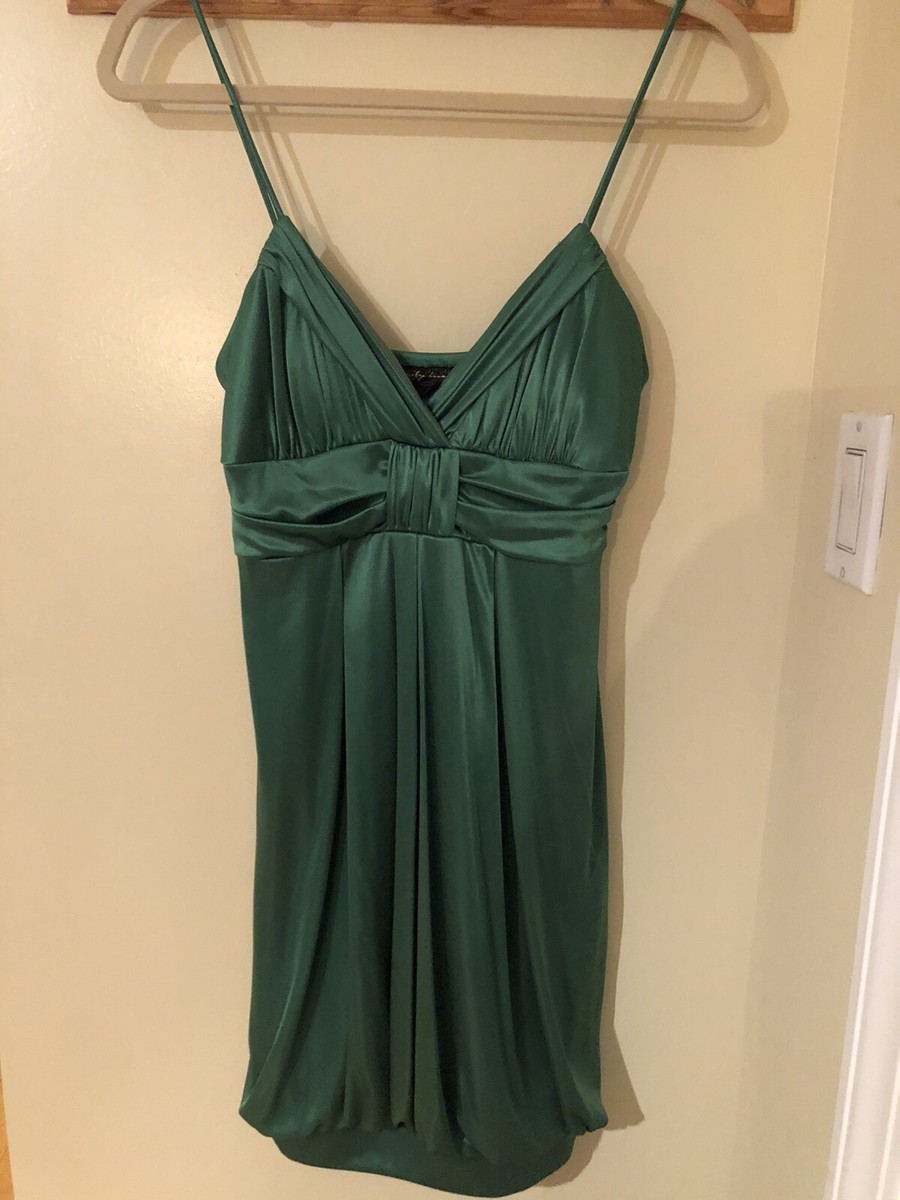kelly green cocktail dress 1960s/70s Cocktail Dress, Party Dress Pleated Voile. Kelly Green. UK 8