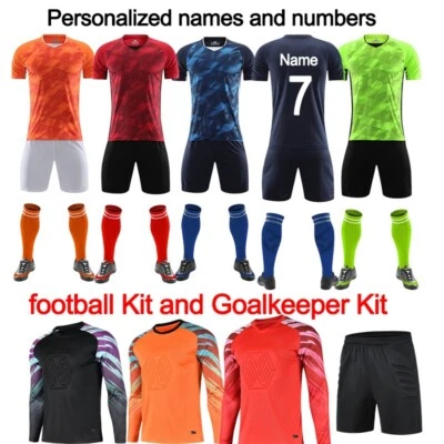 Football Kids Boys Girls kits Goalkeeper Shirt Shorts Padded Elbow Goalie Sets