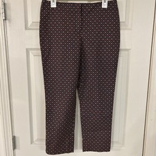 Talbots Signature Fit Foulard Print Ankle Pants   8p