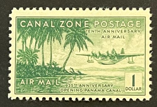 Francobolli da viaggio: francobolli posta aerea Canal Zone Sc #C20 $1 denominazione nuovi di zecca MOGH - Foto 1 di 5