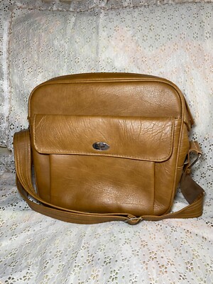 VTG Samsonite Silhouette Tan Travel Bag w/Shoulder Strap Estate Sale Find!