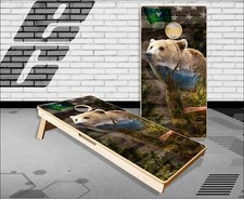Montana Bear Wavy Cornhole Boards Bean Bag Toss Game