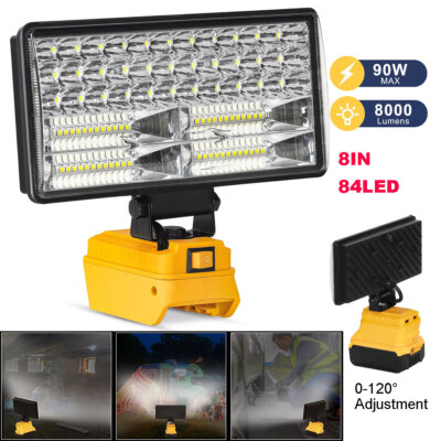 90W Cordless LED Work Light Battery Light Flood Light for Dewalt 20V Battery