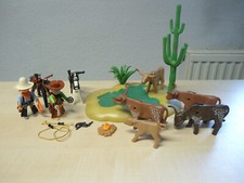Playmobil Set 3801 "Cowboys Mit Longhornes Wasserstelle" gebraucht/selten