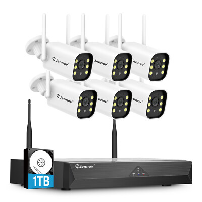 5MP Wireless Audio Home Outdoor CCTV Security Camera System 10CH WIFI JENNOV NVR