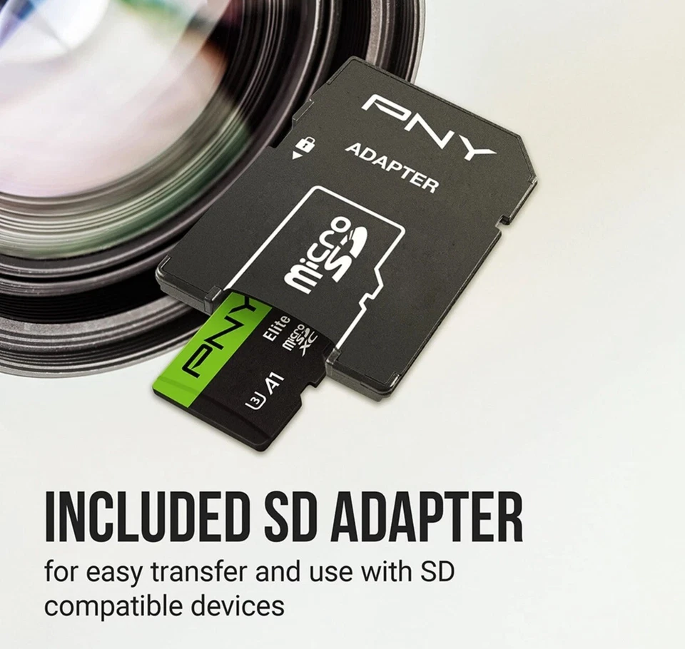 Lot Of 4- PNY Elite X 128GB Micro SD Card 4K UHD Class 10 U3 V30 with SD Adapter - Image 4 of 4