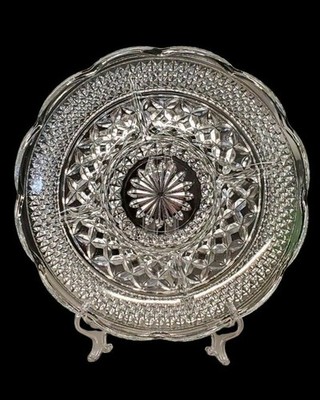 Anchor Hocking Wexford Divided Relish Tray 11'' Scalloped Rim Platter
