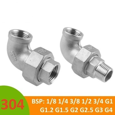 DN25 1'' BSP Male Female Elbow Stainless Steel Tube Joint Pipe Fitting Adapter