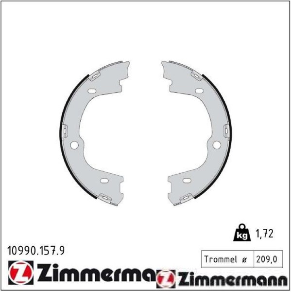 Zimmermann 10990.157.9 Bremsbackensatz FüR Feststellbremse Bremsbacken-image