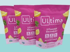 ULTIMA REPLENISHER DAILY ELECTROLYTE DRINK MIX PINK LEMONADE 20 STICKPACK 3PCS