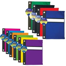 1 Pencil Pouch Zipper 3 Ring Binder Bag School Supply Pen Marker Holder Storage