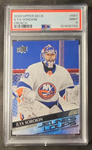 2020-21 Upper Deck French Young Guns #461 Ilya Sorokin RC Rookie PSA 9 Islanders