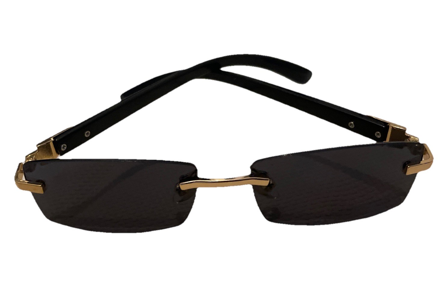 Unisex Retro Vintage Rimless Sunglasses Y2K/Vintage in Gold hardware image 4