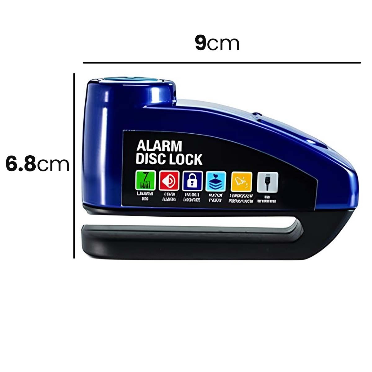 Bloque disque alarme stop vol vélo et moto bleu haute sécurité