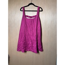 Maeve Anthropologie Tank Shift Pinafore Dress Large Pink Ramie Viscose Casual