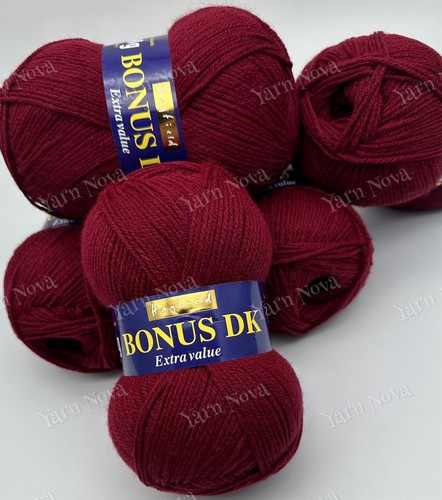 Hayfield Bonus DK Double Knitting Crochet Yarn Wool 5x100g Balls - 841 Claret - Picture 7 of 10