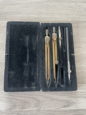 Vintage Lotter & Co. Technischer Zeichenkompass Instrumente mit Koffer