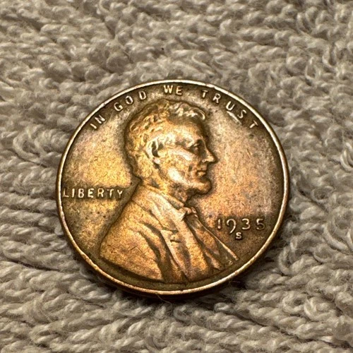 1935-S Nice Actual Lincoln Wheat Cent Penny Ships Free Insured Tracking Lot J13
