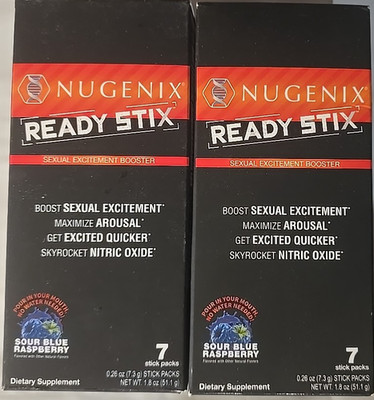 Nugenix Ready Stix Sexual Excitement Enhancer -Sour Blue Raspberry (14 stix pack
