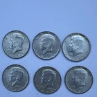Set of 6 Shiny 1964 Silver Kennedy Half Dollar 90% Silver Coin
