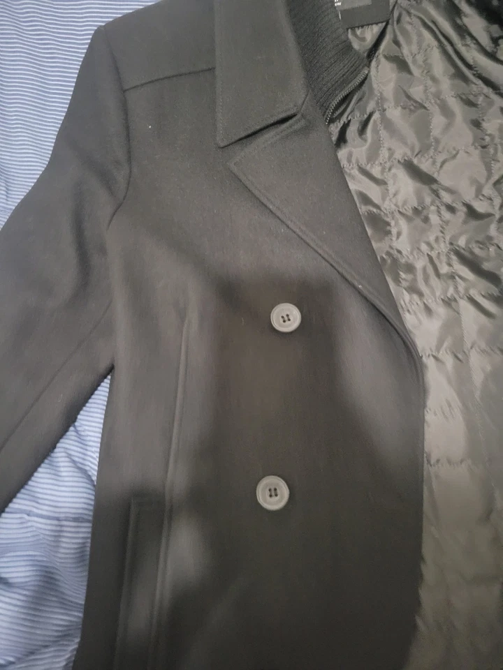 NUEVO ABRIGO CHAQUETÓN HOMBRE TALLA MEDIANA KENNETH COLE CLÁSICO LANA DOBLE BOTONADURA $245 Foto 2 de 4