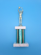 Vintage Basketball Trophy Boys Men Sports Award Marble 12in