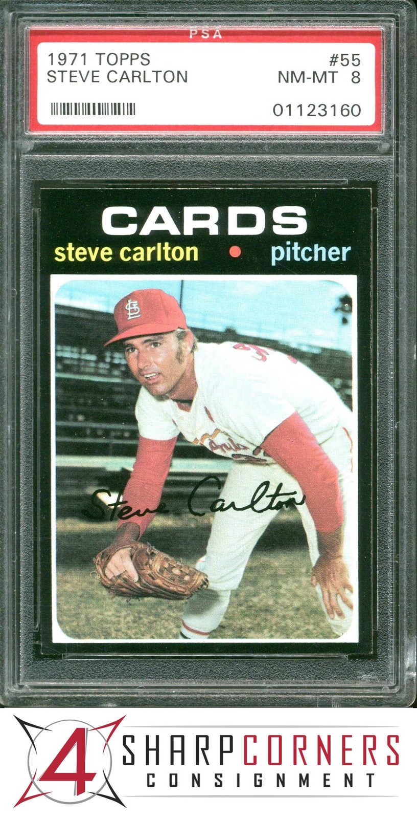 1971 TOPPS #55 STEVE CARLTON CARDINALS HOF PSA 8