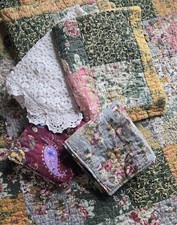 6pz COPERTA PATCHWORK TRAPUNTATA CHIC Groenlandia Home ANTICA + federe cuscino