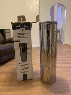 SuperVent 8 in x 36 in Stainless Steel Twin Wall Insulated Chimney Pipe JM8S36