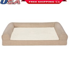 Orthopedic Plush Dog Bed Large Pet Sofa W/ Non-Skid Base Cozy Bolsters New