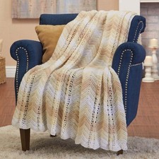 Herrschners  Language of Color White Afghan Crochet Kit