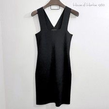 House Of Harlow 1960 Body Con Halter Dress M Black $189 EUC Stretch Nylon