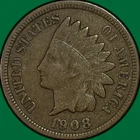 1908-S Indian Head Cent Choice Very Fine VF+ Coin #40324