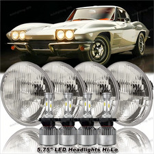 For Chevy Corvette 1962-1982 4pcs 5 34 5.75 Inch Led Headlight Hilo Beam Drl
