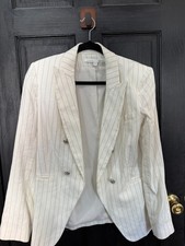 veronica beard jacket blazer white with strips size 8