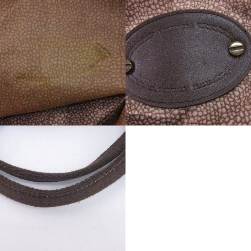 BORBONESE REDWALL Handbag Quail Pattern with Pouc… - image 9