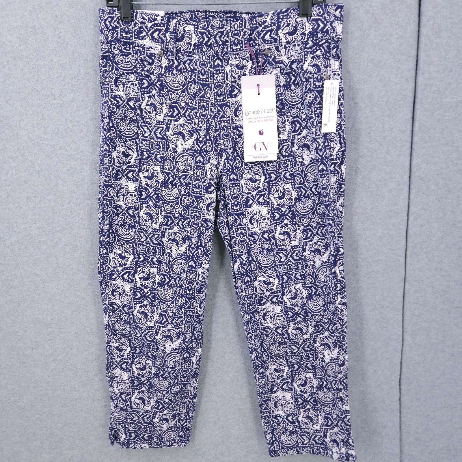 Gloria Vanderbilt Shape Effect Capri Polynesian Waistband Pants Womens Size 8