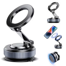 360  Vacuum Magnetic Phone Holder - Suction Cup Car Mount w/ Foldable Stand US