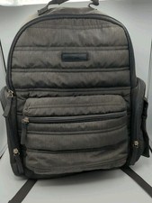 Eddie Bauer Lost Lake Quilted Backpack Diaper Bag Adj Straps Gray Changing Pad