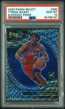 2020 PANINI SELECT ELEPHANT PRIZM #280 TYRESE MAXEY PSA 10