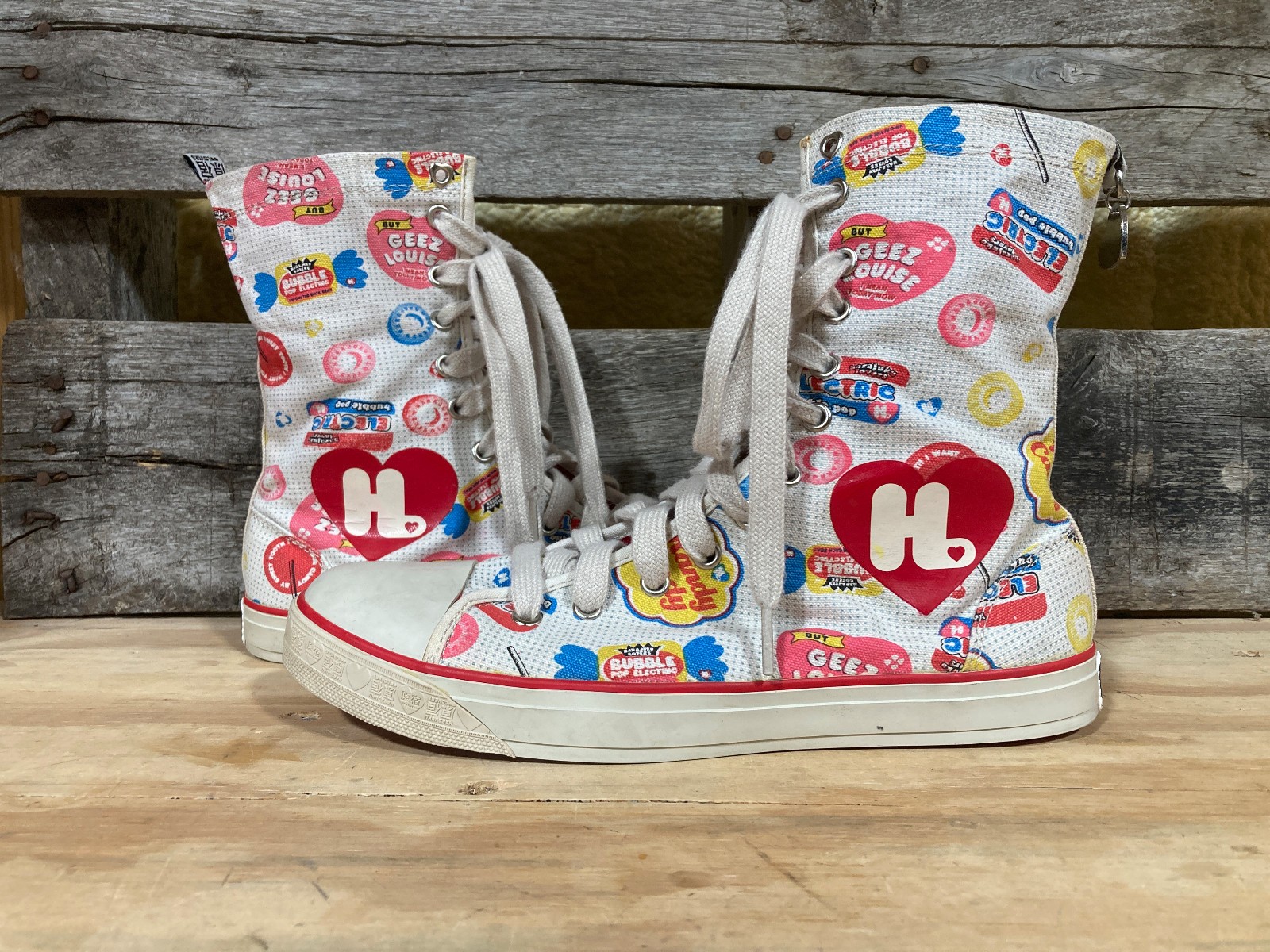 Harajuku Lovers High Top Shoes - Womens 9.5 - Gwen Stefani - Hearts Candy