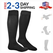 Mens 4 pairs Bamboo Rayon Breathable Over the Calf Dress Socks with Wide Stre...