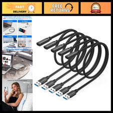 USB C to USB Male Cable 3.3FT - 5-Pack, High-Speed 10Gbps Data Transfer