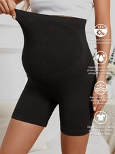 Maternity Support Shorts High Waist Seamless Over Bump Pregnancy Underwear Balck
