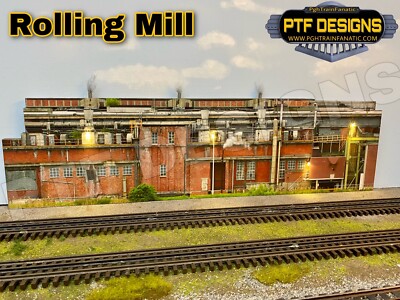 O Scale ROLLING MILL - Building Flat w/ LEDs Trackside,  Lionel MTH Steel