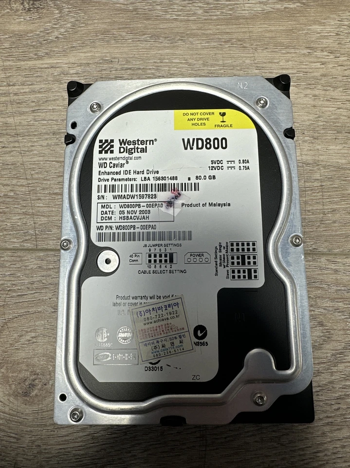 Western Digital Caviar WD800PB-00EPA0 80GB IDE Hard Disk Drive - Image 2 of 4
